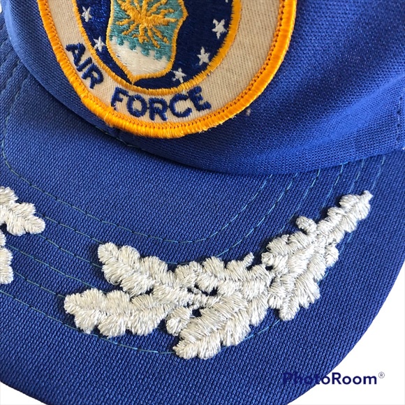 Vintage Cap Trucker Hat United States Air Force Patch Snapback Silver Oak Leaf - Picture 6 of 10